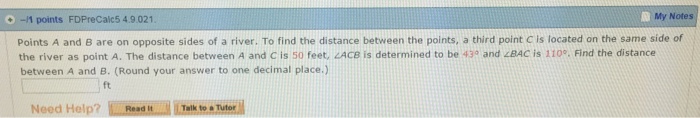 Solved Points A And B Are On Opposite Sides Of A River. To | Chegg.com