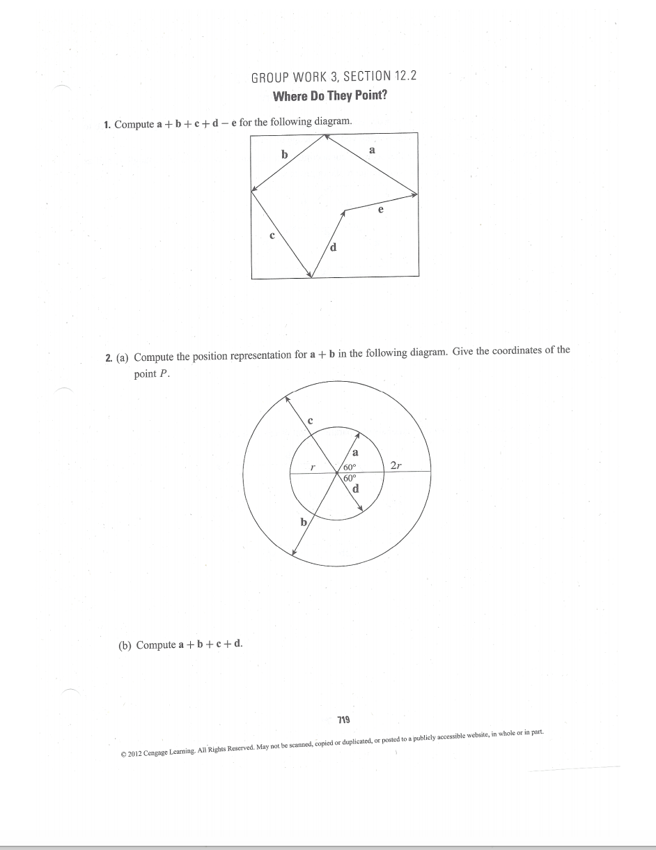Solved Compute a + b + c + d - e for the following diagram. | Chegg.com