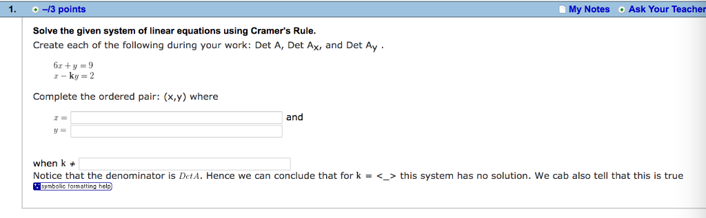 Solved Solve the given system of linear equations using | Chegg.com