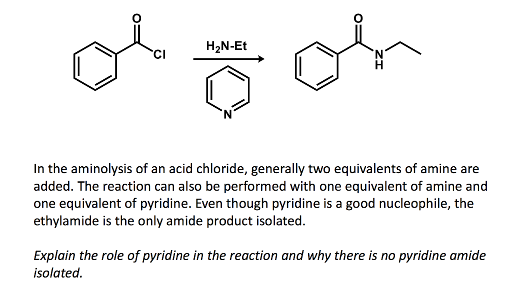 Solved In The Aminolysis Of An Acid Chloride Generally