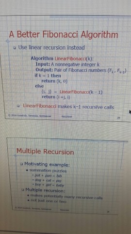 A Better Fibonacci Algorithm Use linear recursion | Chegg.com