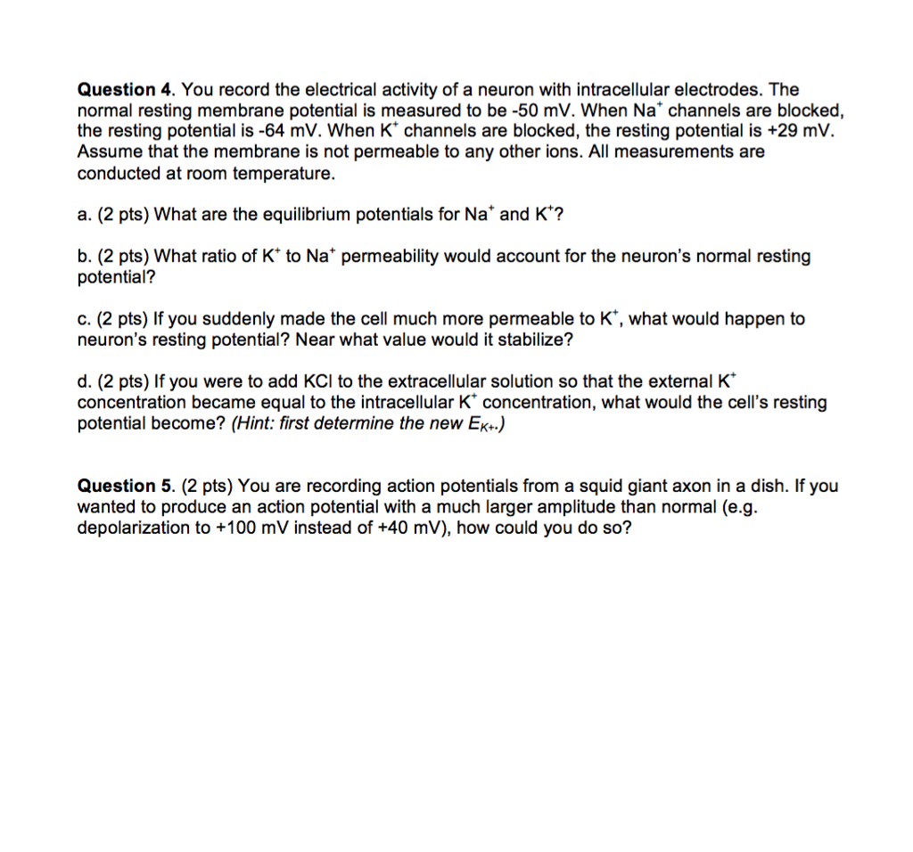Solved Question 4. You record the electrical activity of a | Chegg.com