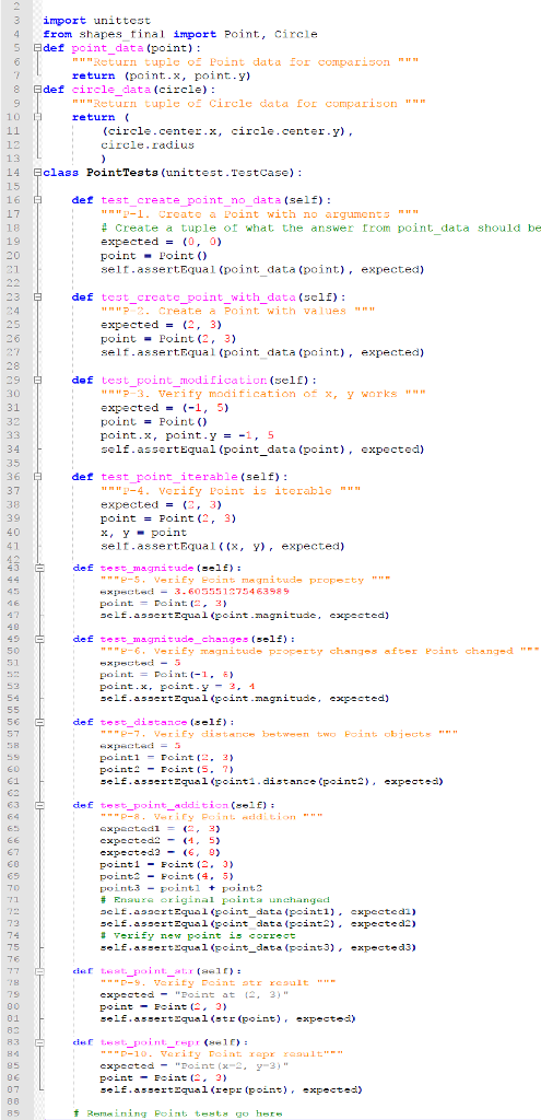 Solved Python programming. Please help me complete point | Chegg.com
