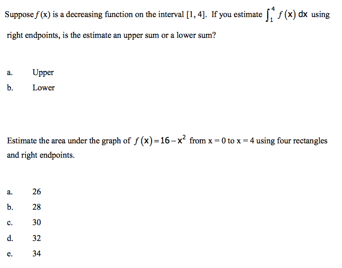 Solved Suppose f(x) is a decreasing function on the interval | Chegg.com