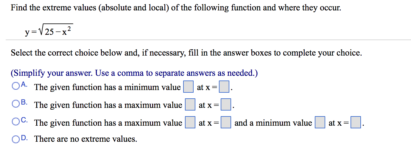 Solved Find The Extreme Values absolute And Local Of The Chegg solved-find-the-extreme-values-absolute-and-local-of-the-chegg