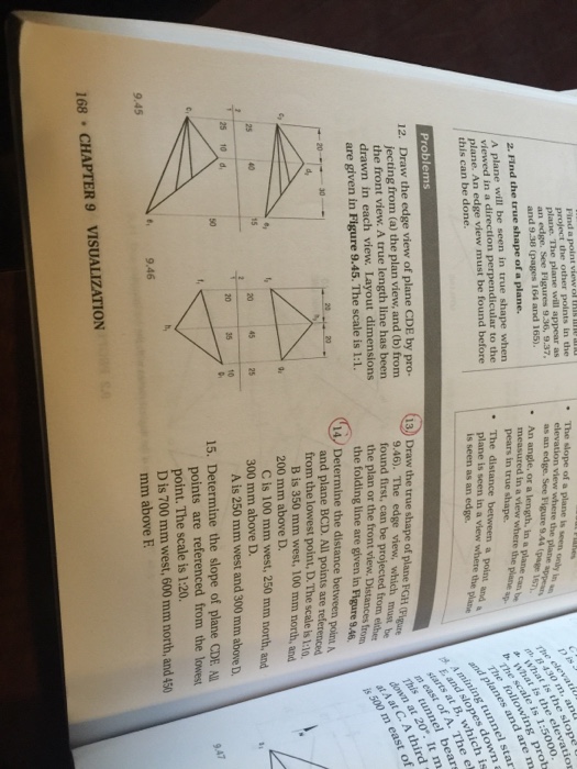 Solved Draw the true shape of plane FGH The (figure 9.46) | Chegg.com