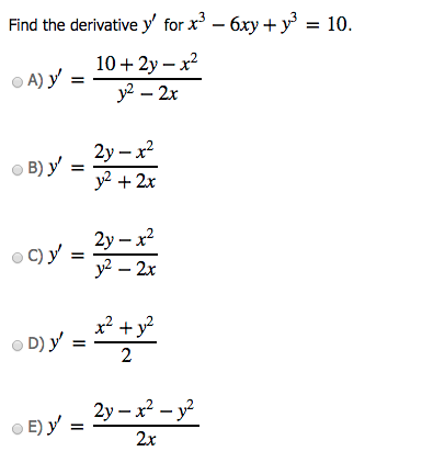 derivative of x 3 y 3 6xy
