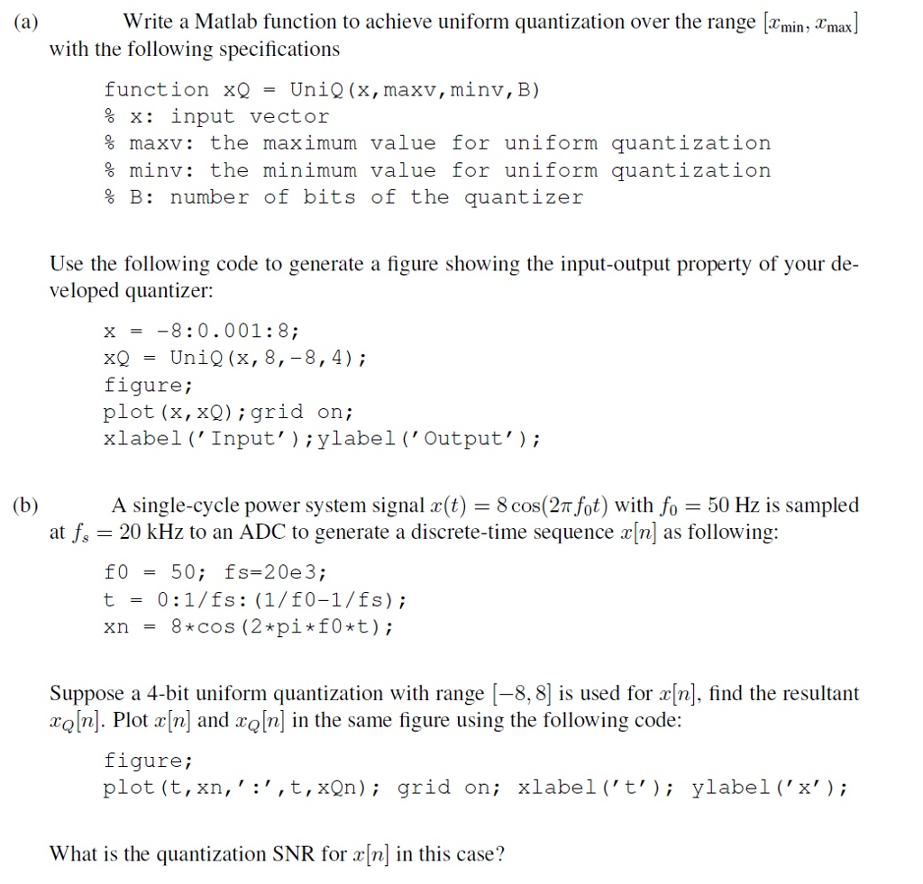 Matlab program for uniform quantization encoding meaning