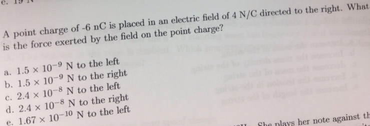 Solved A point charge of -6 nC is placed in an electric | Chegg.com
