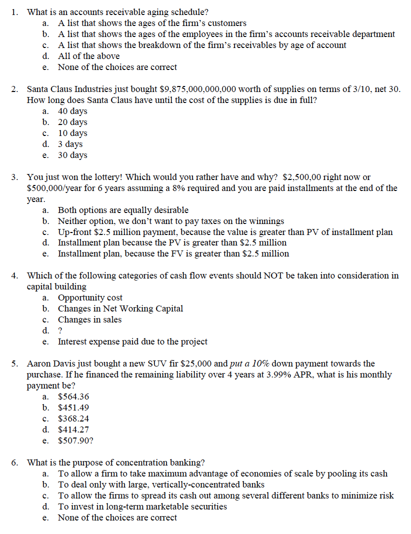 solved-what-is-an-accounts-receivable-aging-schedule-santa-chegg