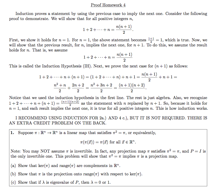 Solved Induction proves a statement by using the previous | Chegg.com