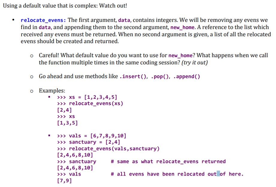 Solved Using a default value that is complex: Watch out! | Chegg.com