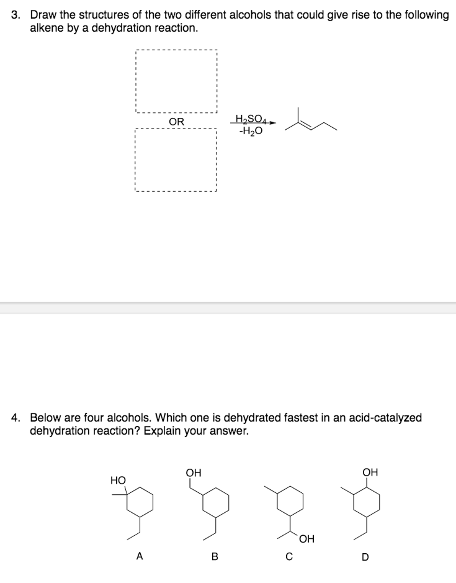 Solved Draw The Structures Of Two Different Alcohols That 1609