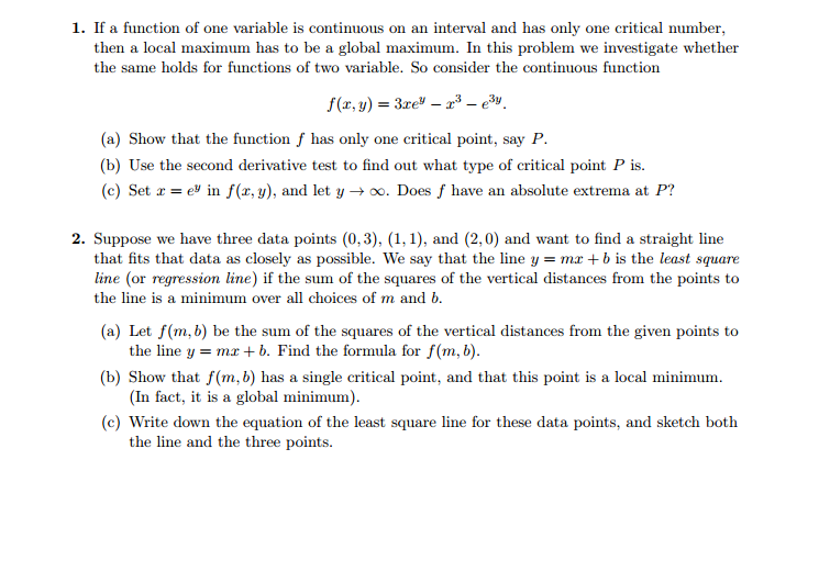 Solved If a function of one variable is continuous on an | Chegg.com