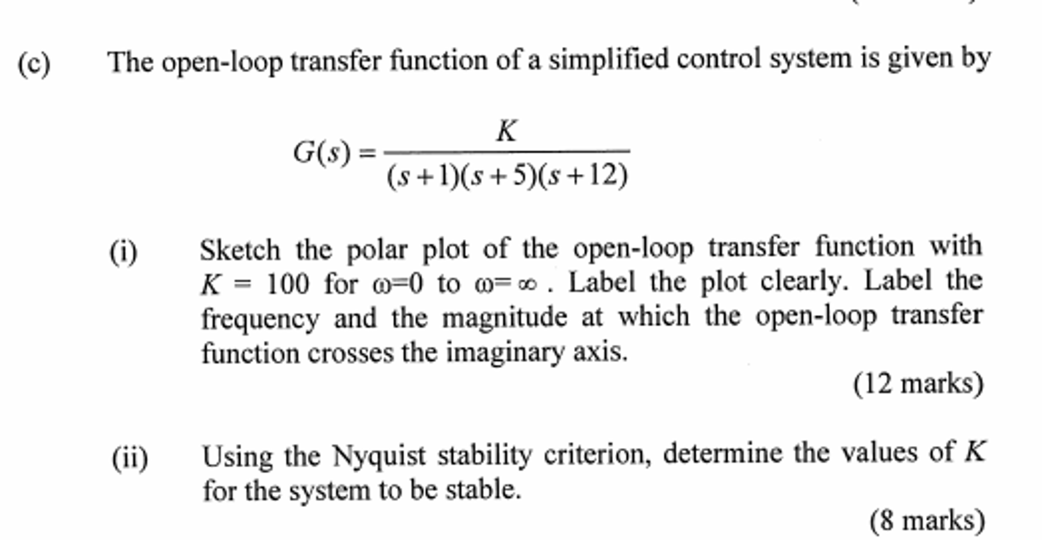 Solved The Open-loop Transfer Function Of A Simplified | Chegg.com