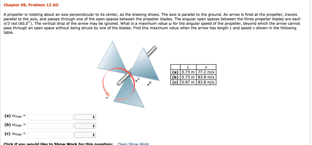 Solved Chapter 08, Problem 12 GO A propeller is rotating | Chegg.com