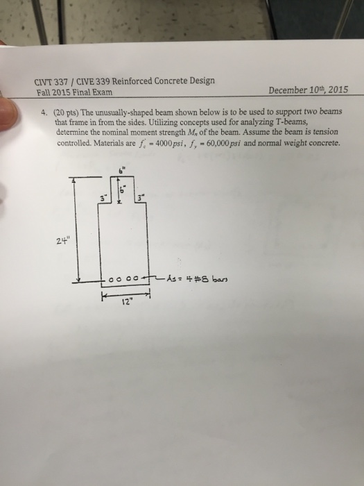 Solved The Unusually shaped Beam Shown Below Is To Be Used Chegg