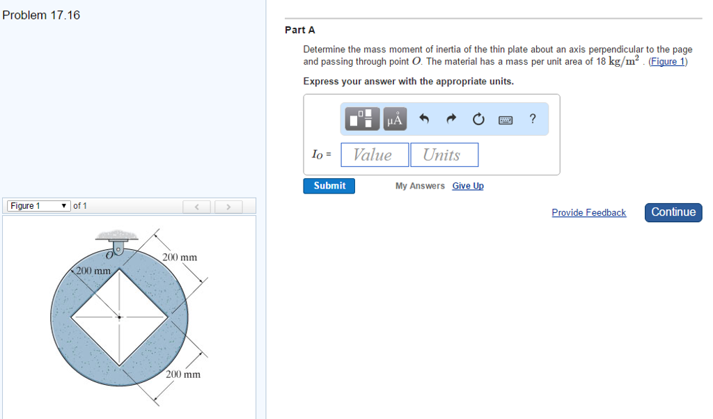 Solved Part A Determine the mass moment of inertia of the | Chegg.com