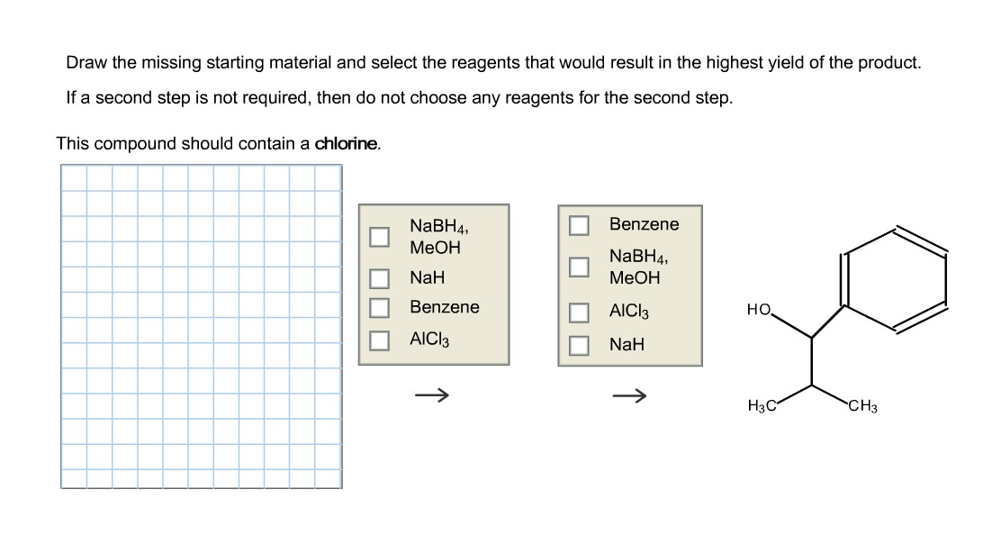 Solved Draw the missing starting material and select the | Chegg.com