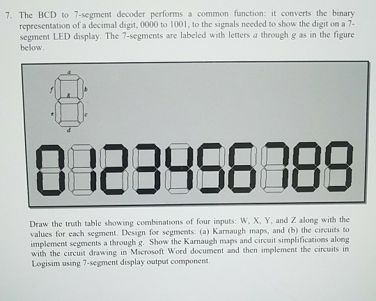 Solved 7. The BCD to 7-segment decoder performs a common | Chegg.com