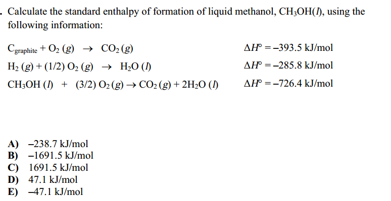 Solved Standard enthalpy of formationand this is my solution | Chegg.com