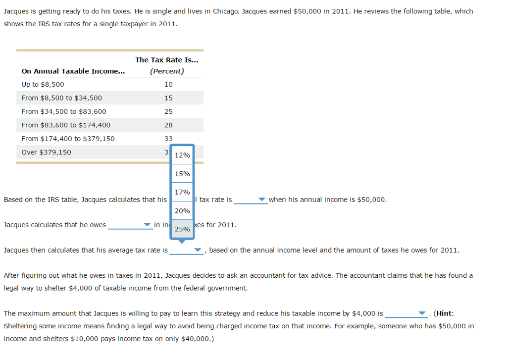 Solved Taxes paid for a given level Jacques is