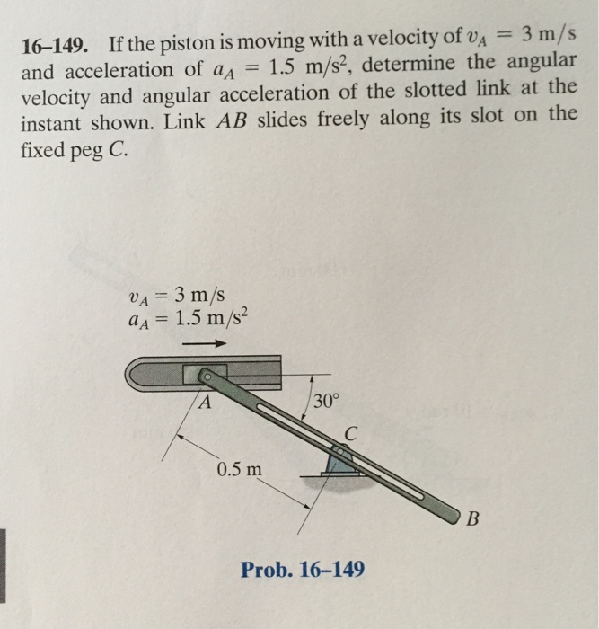 Solved If the piston is moving with a velocity of v_A = 3