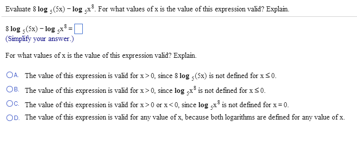 solved-evaluate-8-log-base-5-5x-log-base-5-x-8-chegg