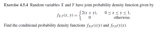 Solved Exercise 4.3.2 Two discrete random variables X and Y | Chegg.com