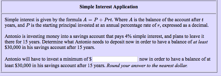 Solved Simple Interest Application Simple interest is given | Chegg.com