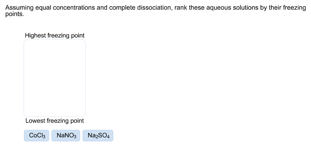 Solved: Assuming Equal Concentrations And Complete Dissoci... | Chegg.com