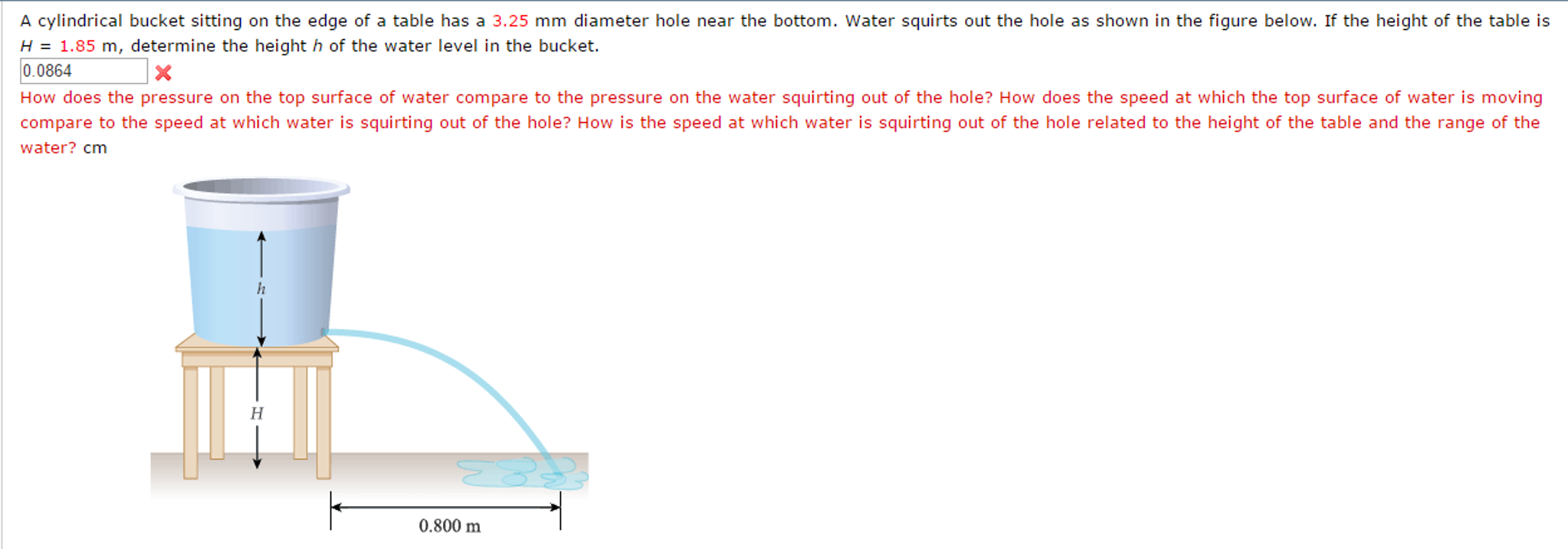 Solved A cylindrical bucket sitting on the edge of a table