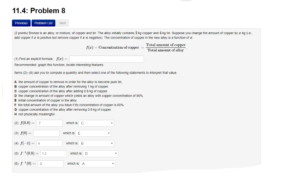 Solved 11.4 Problem 8 PreviouS Problem List Next (2 points)