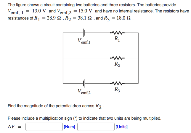 Solved The figure shows a circuit containing two batteries | Chegg.com