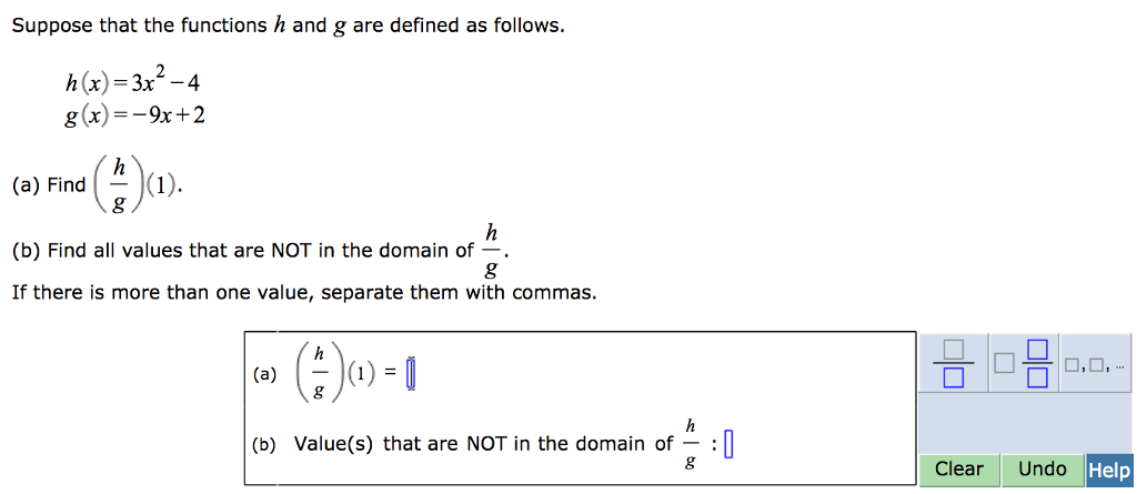 Solved Suppose that the functions h and g are defined as | Chegg.com