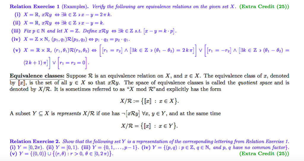 Solved Relation Exercise 1 (Examples). Verify the following