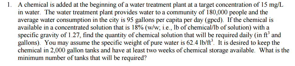 A chemical is added at the beginning of a water | Chegg.com