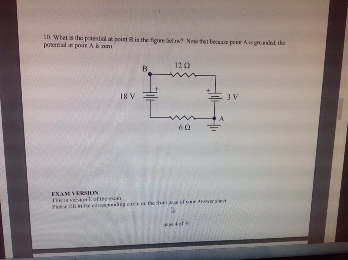 Solved What Is The Potential At Point B In The Figure Below? | Chegg.com