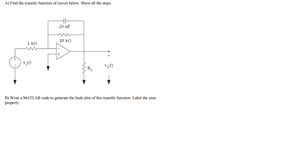 Solved hi i need to find the transfer function of the | Chegg.com