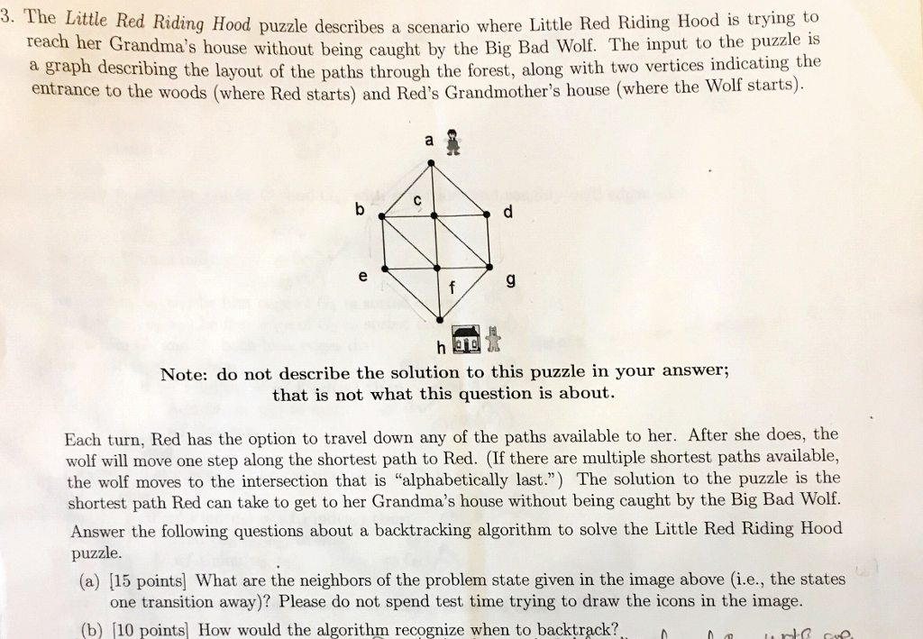 Solved Little Red Riding Hood puzzle describes a scenario | Chegg.com