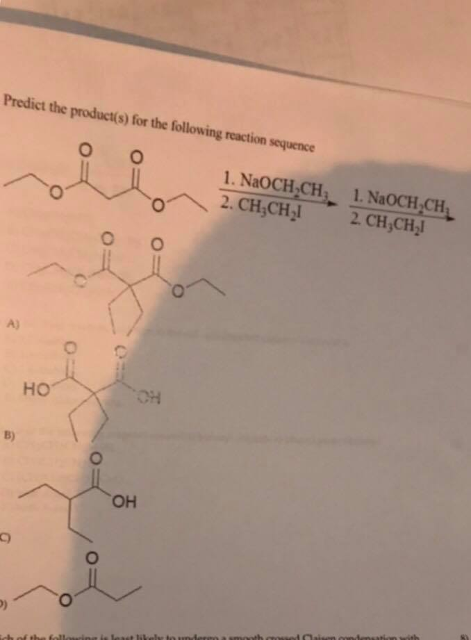 Naoch Solved Predict the product(s) for the following reaction | Chegg.com