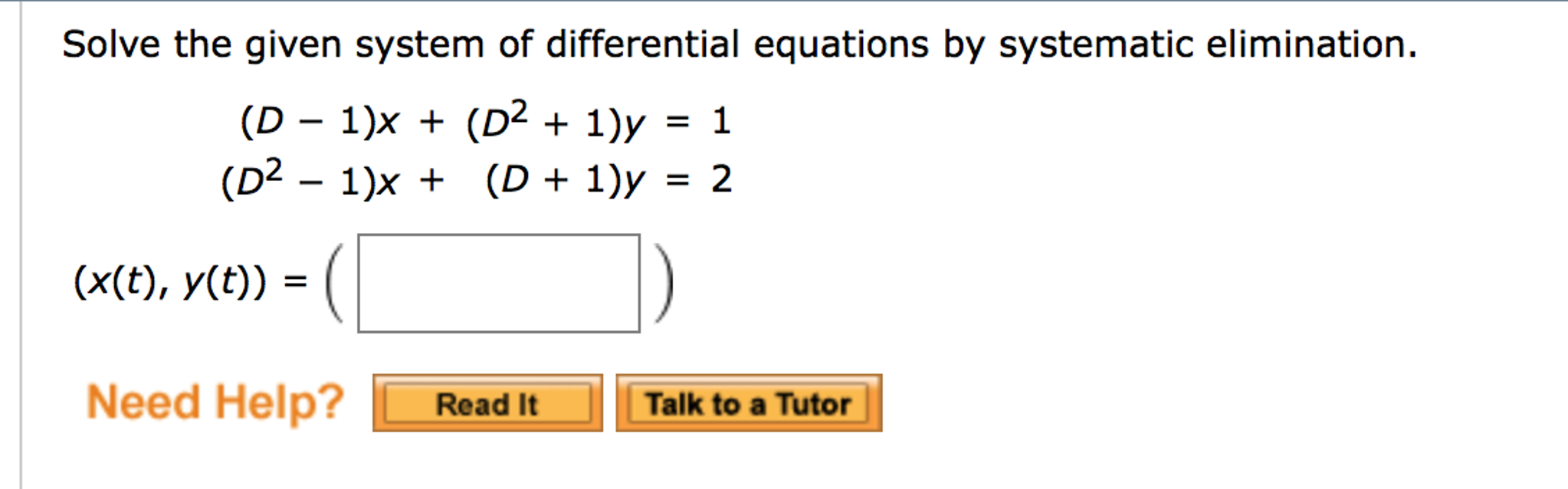 Solved Solve The Given System Of Differential Equations By 6576