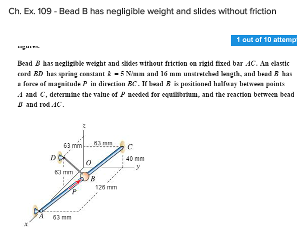 Solved Ch. Ex. 109 Bead B Has Negligible Weight And Slides | Chegg.com