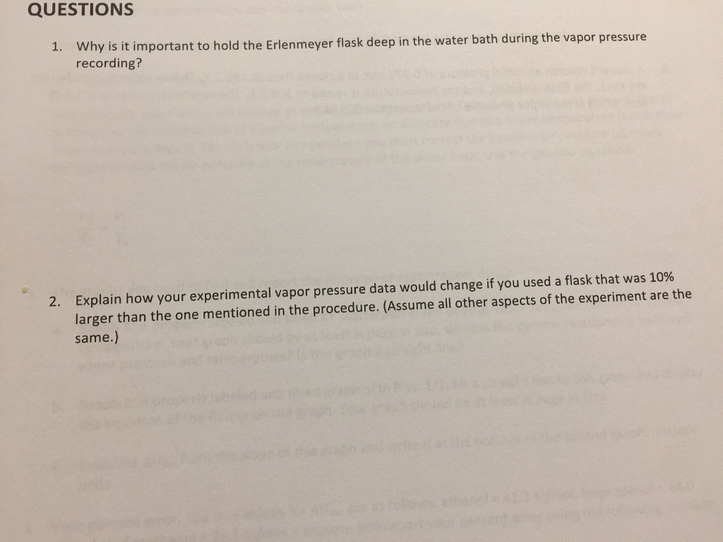 vapor pressure of liquids experiment