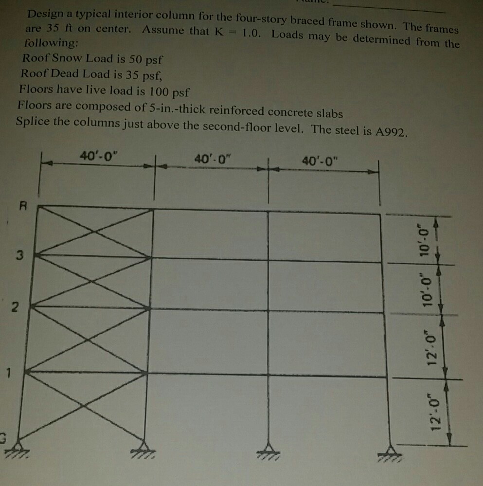 Solved Design a typical interior column for the four-story | Chegg.com