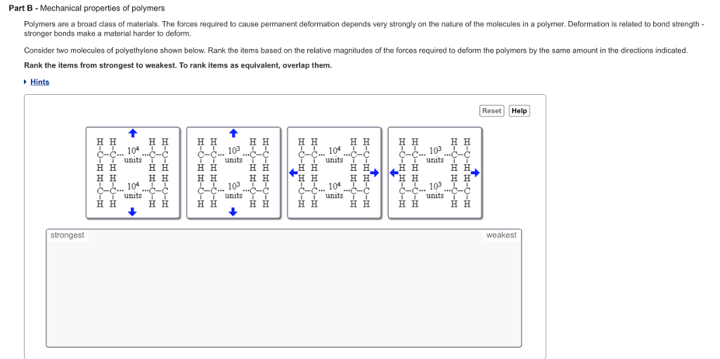 Solved Mechanical properties of polymers Polymers are a | Chegg.com