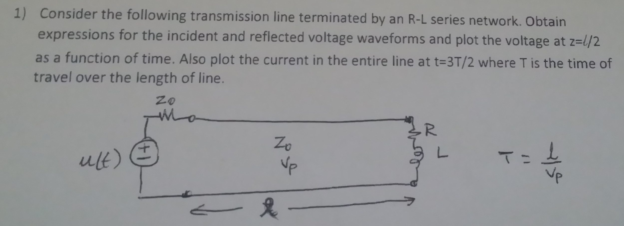 Solved Consider the following transmission line terminated | Chegg.com
