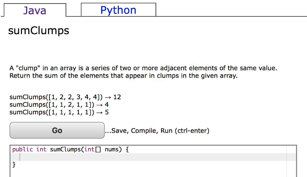 Solved Help Me With Java Coding Bat Activities. | Chegg.com