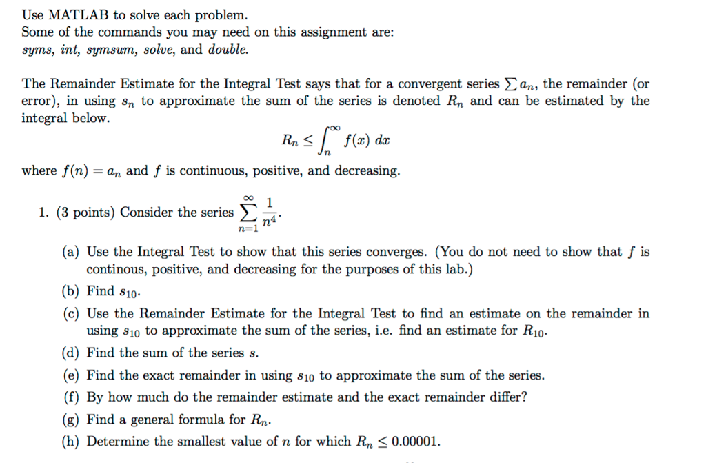 Use MATLAB to solve each problem. Some of the | Chegg.com