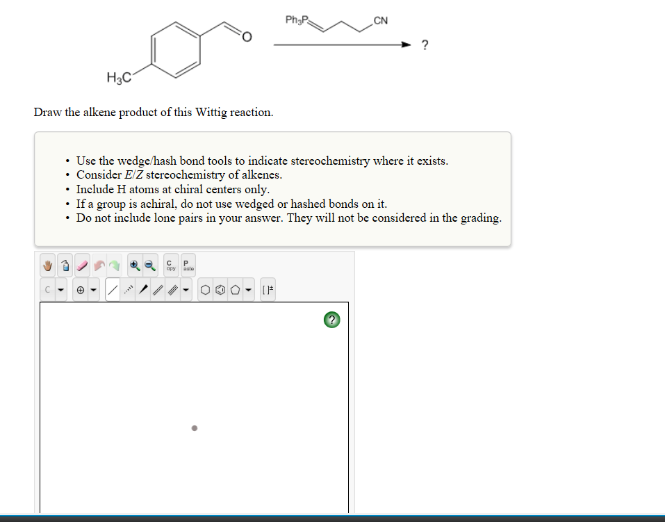 draw the alkene product of this wittig reaction
